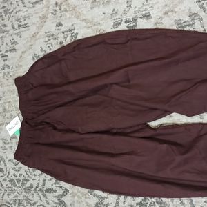 Onttno Men’s Brown Elastic Adjustable Crotch Pants Size S/M